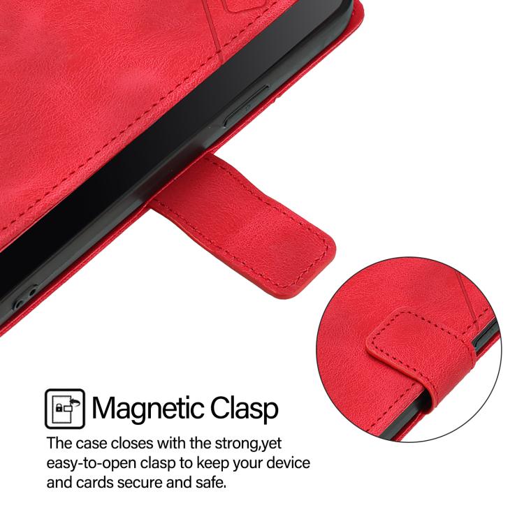 Funda de piel con relieve para Samsung Galaxy XCover7 Pro (roja)