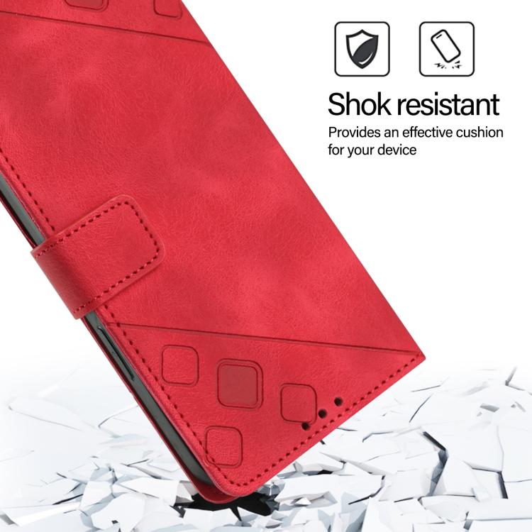 Funda de piel con relieve para Samsung Galaxy XCover7 Pro (roja)