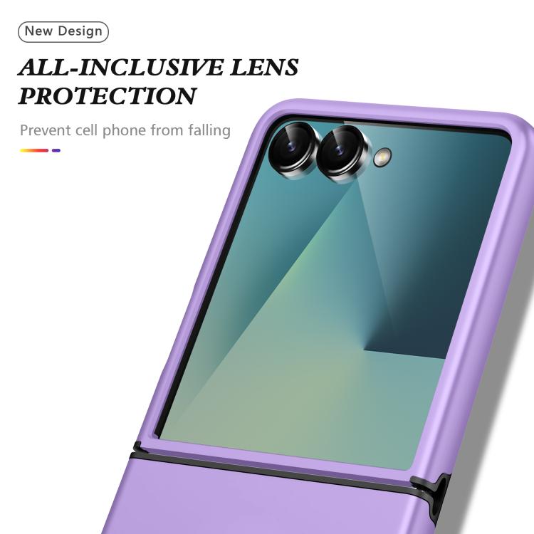 Funda magnética de PC + TPU con anillo invisible para Samsung Galaxy Z Flip7 5G (morado)