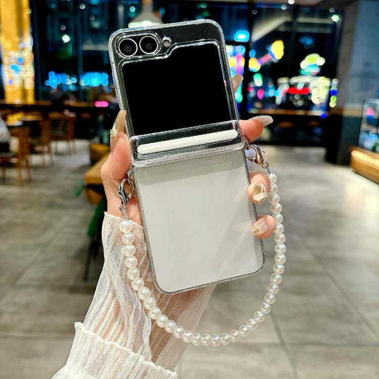 Funda transparente con hebilla lateral y pulsera para Samsung Galaxy Z Flip5