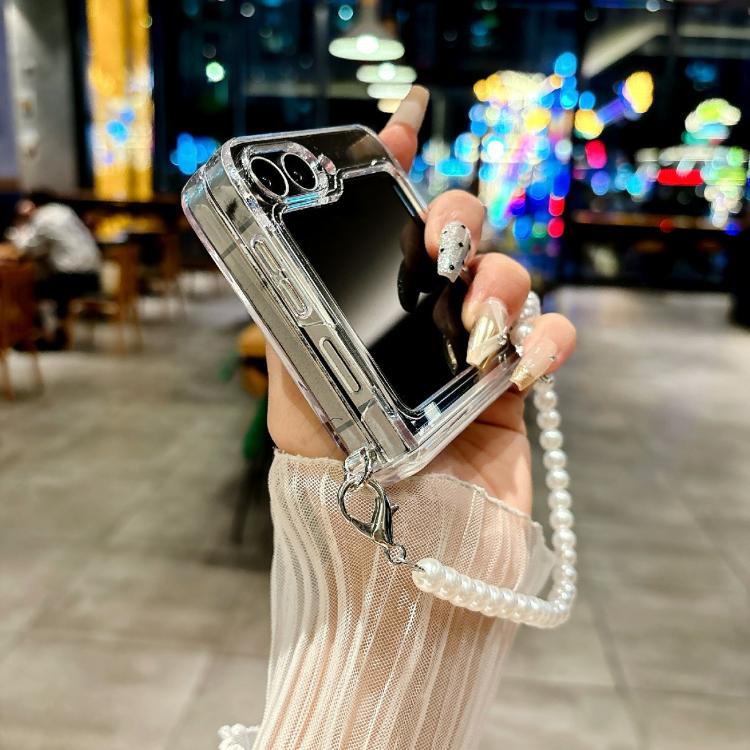 Funda transparente con hebilla lateral y pulsera para Samsung Galaxy Z Flip5
