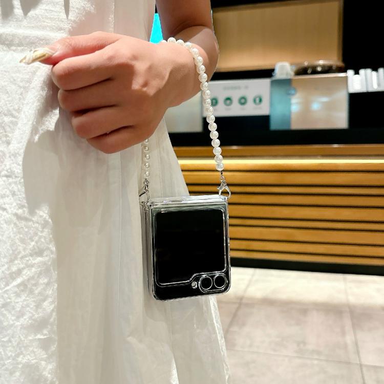 Funda transparente con hebilla lateral y pulsera para Samsung Galaxy Z Flip5