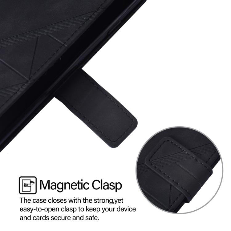 Funda de cuero con relieve 3D para Samsung Galaxy Z Fold7 5G (negra)