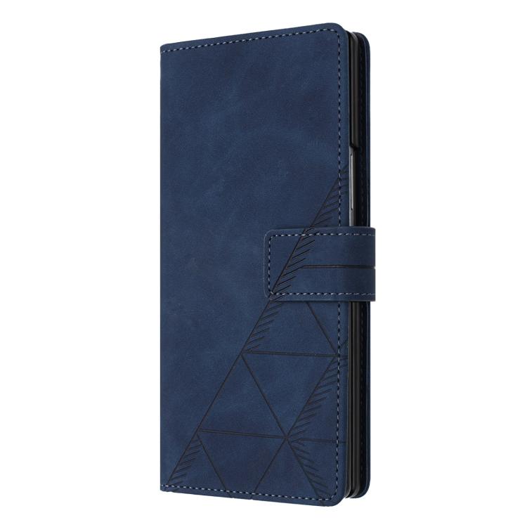 Funda de cuero con relieve 3D para Samsung Galaxy Z Fold7 5G (azul)
