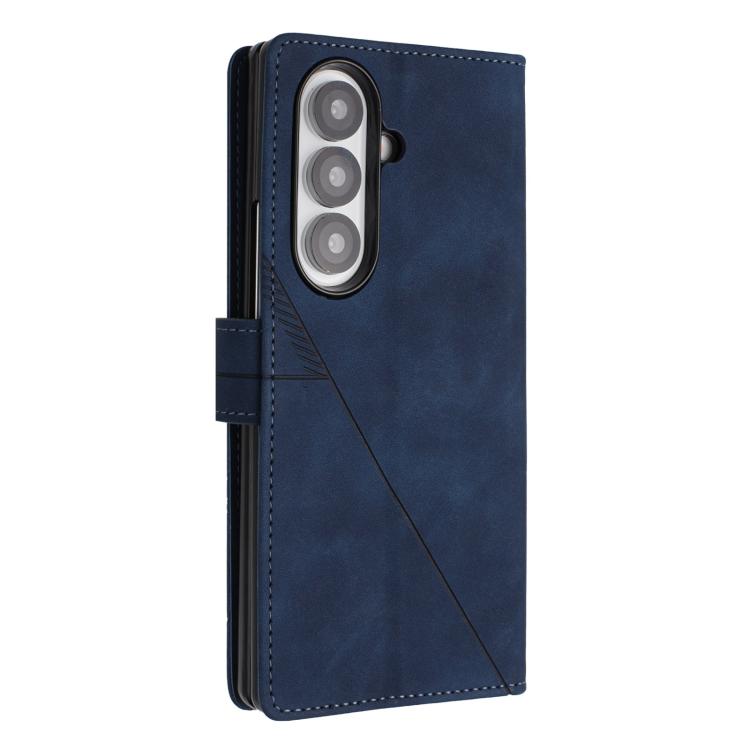 Funda de cuero con relieve 3D para Samsung Galaxy Z Fold7 5G (azul)