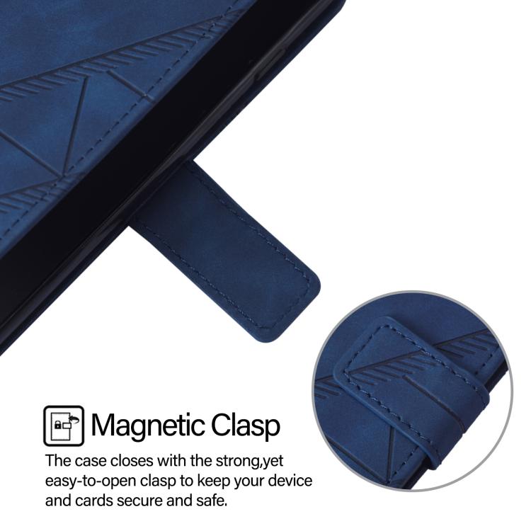 Funda de cuero con relieve 3D para Samsung Galaxy Z Fold7 5G (azul)