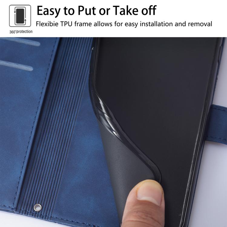 Funda de cuero con relieve 3D para Samsung Galaxy Z Fold7 5G (azul)