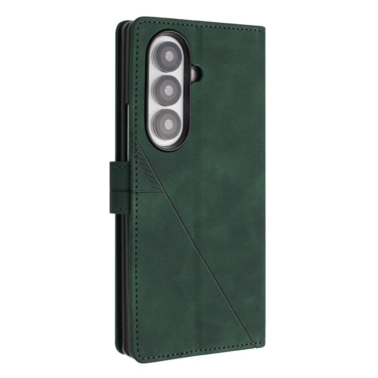 Funda de cuero con relieve 3D para Samsung Galaxy Z Fold7 5G (verde)