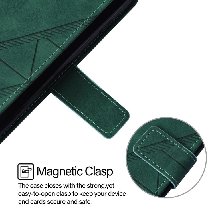 Funda de cuero con relieve 3D para Samsung Galaxy Z Fold7 5G (verde)