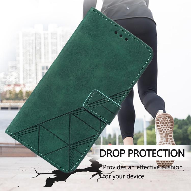 Funda de cuero con relieve 3D para Samsung Galaxy Z Fold7 5G (verde)
