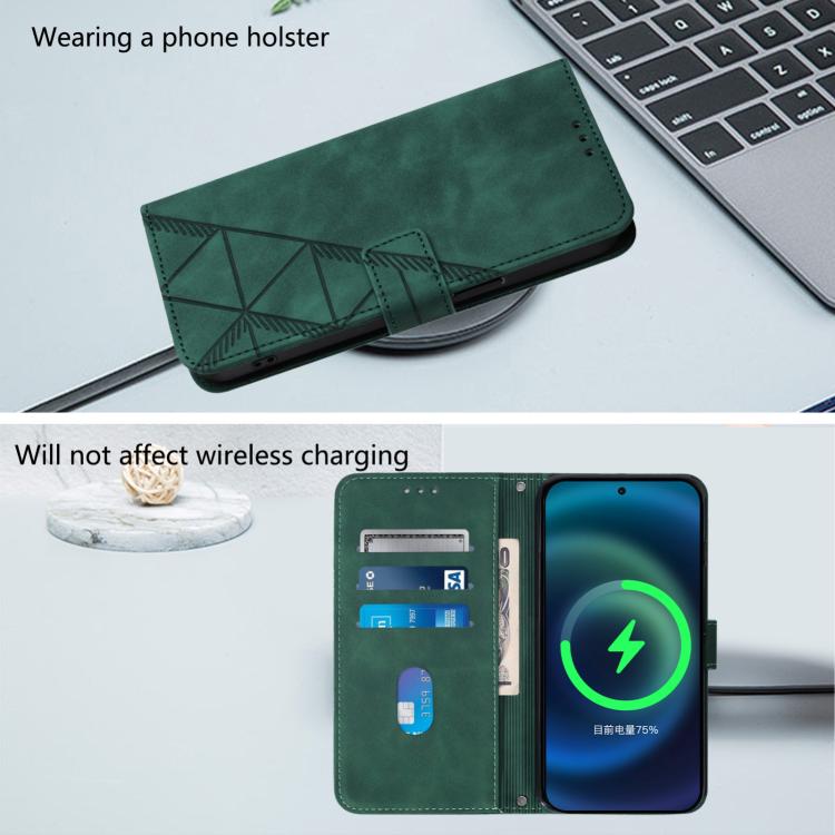 Funda de cuero con relieve 3D para Samsung Galaxy Z Fold7 5G (verde)