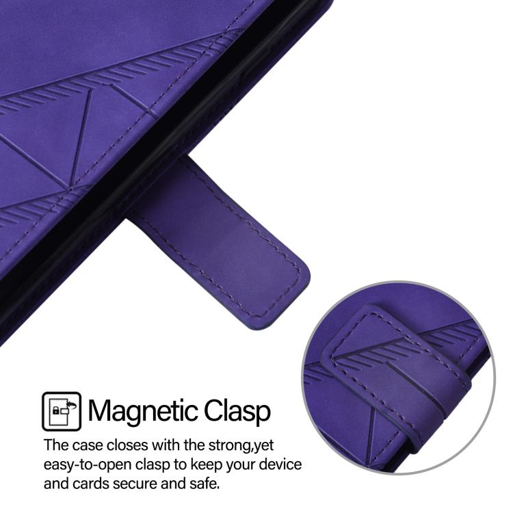 Funda de cuero con relieve 3D para Samsung Galaxy Z Fold7 5G (morado)