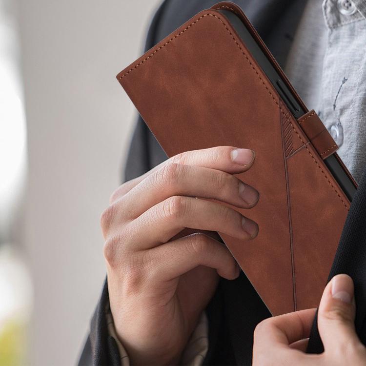 Funda de cuero con relieve 3D para Samsung Galaxy Z Fold7 5G (marrón)