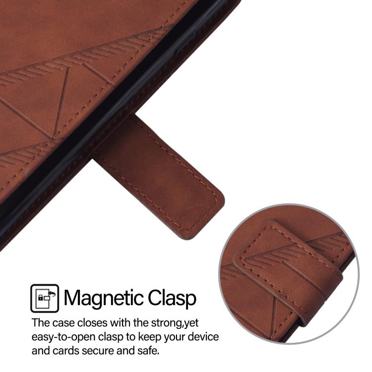 Funda de cuero con relieve 3D para Samsung Galaxy Z Fold7 5G (marrón)