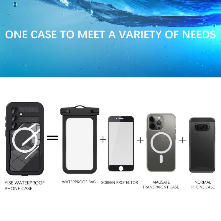 Funda RedPepper para Samsung Galaxy S25 5G, resistente al agua IP68, triple protección MagSafe (negra)