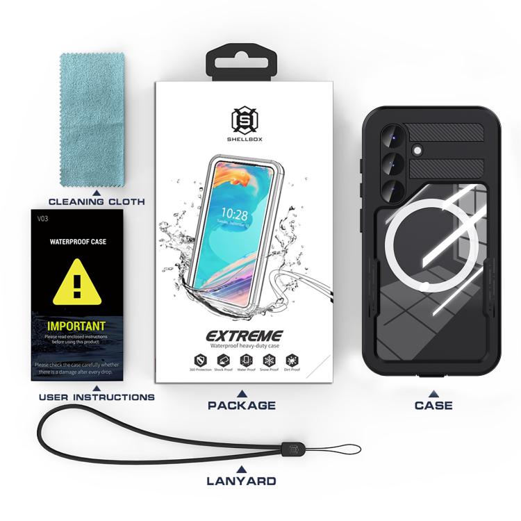 Funda RedPepper para Samsung Galaxy S25 5G, resistente al agua IP68, triple protección MagSafe (negra)