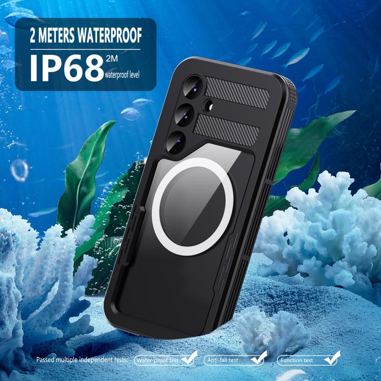 Funda RedPepper para Samsung Galaxy S25 5G, resistente al agua IP68, triple protección MagSafe (negra)