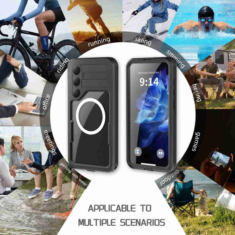 Funda RedPepper para Samsung Galaxy S25+ 5G, resistente al agua IP68, triple protección MagSafe (negra)