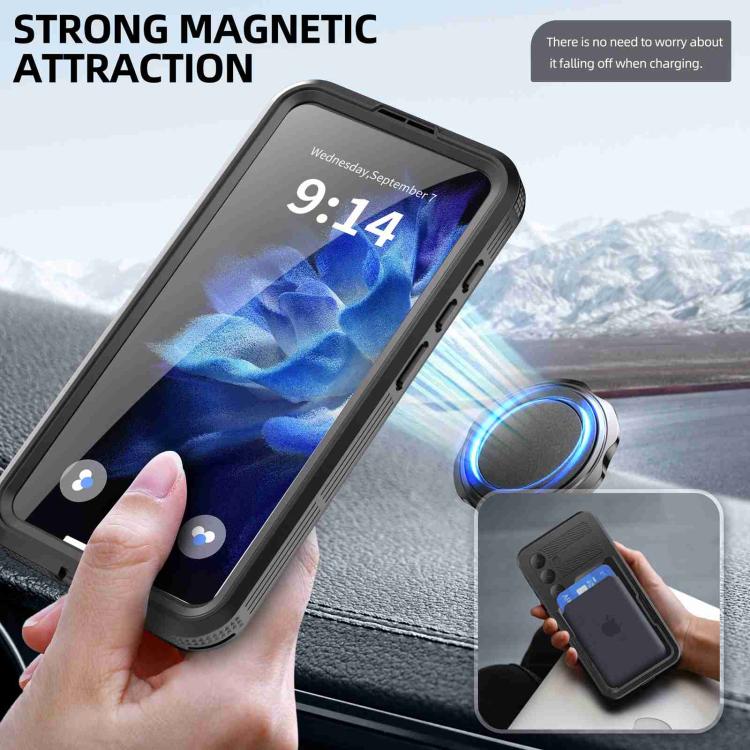 Funda RedPepper para Samsung Galaxy S25+ 5G, resistente al agua IP68, triple protección MagSafe (negra)