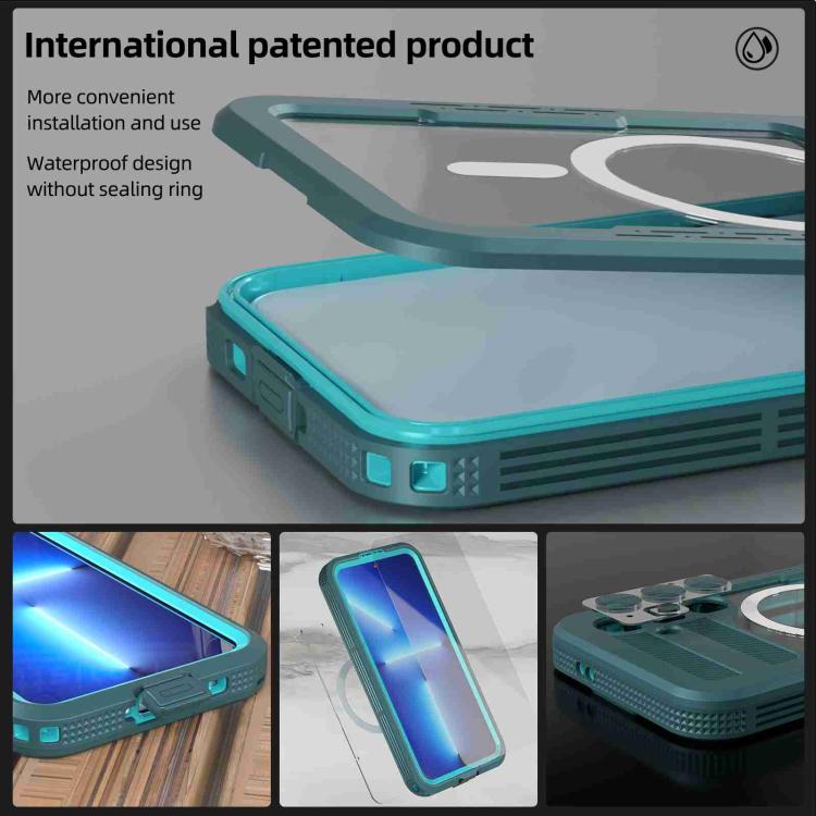 Funda RedPepper para Samsung Galaxy S24 5G, resistente al agua IP68, triple protección MagSafe (azul)