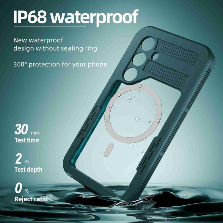 Funda RedPepper para Samsung Galaxy S24 5G, resistente al agua IP68, triple protección MagSafe (azul)