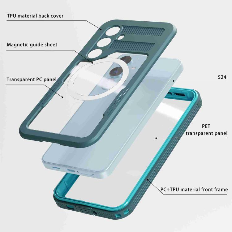 Funda RedPepper con triple protección MagSafe IP68 para Samsung Galaxy S24+ 5G (azul)