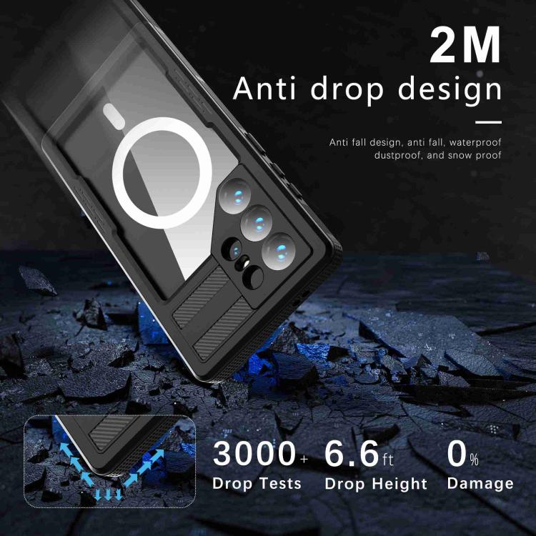 Funda RedPepper para Samsung Galaxy S24 Ultra 5G, resistente al agua IP68, triple protección MagSafe (negra)