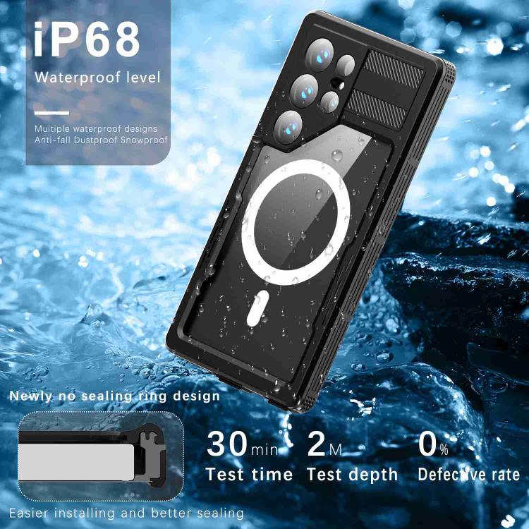 Funda RedPepper para Samsung Galaxy S24 Ultra 5G, resistente al agua IP68, triple protección MagSafe (negra)
