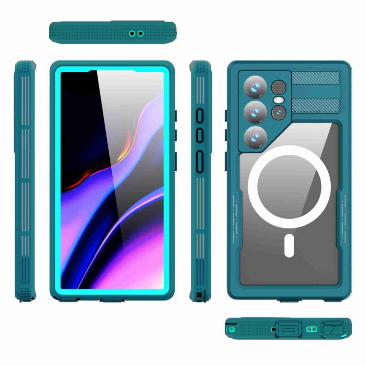 Funda RedPepper para Samsung Galaxy S24 Ultra 5G, resistente al agua IP68, triple protección MagSafe (azul)
