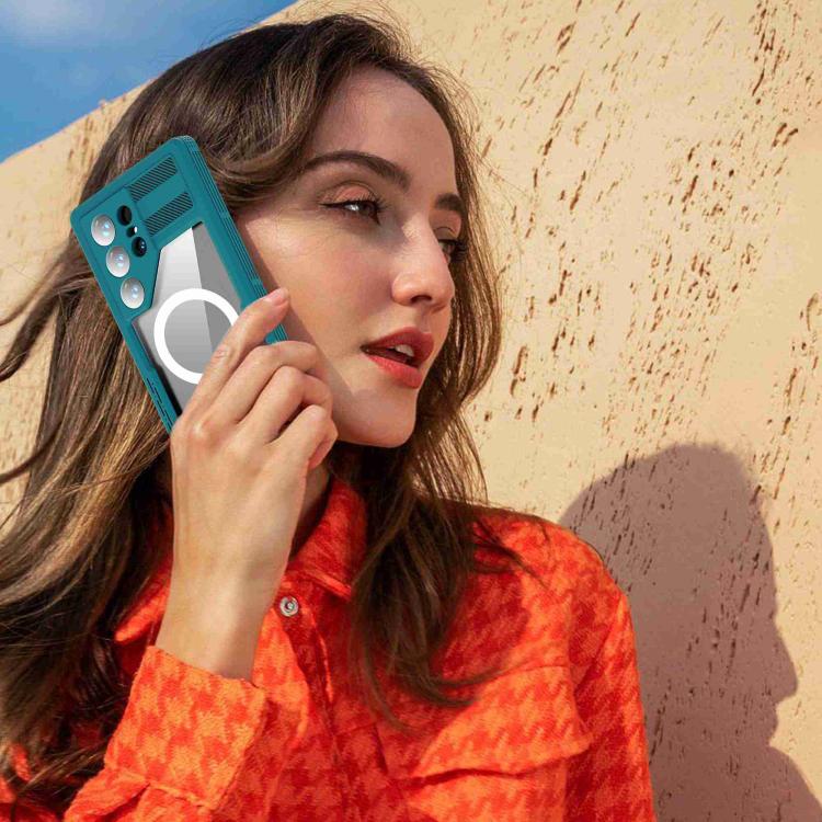 Funda RedPepper para Samsung Galaxy S24 Ultra 5G, resistente al agua IP68, triple protección MagSafe (azul)