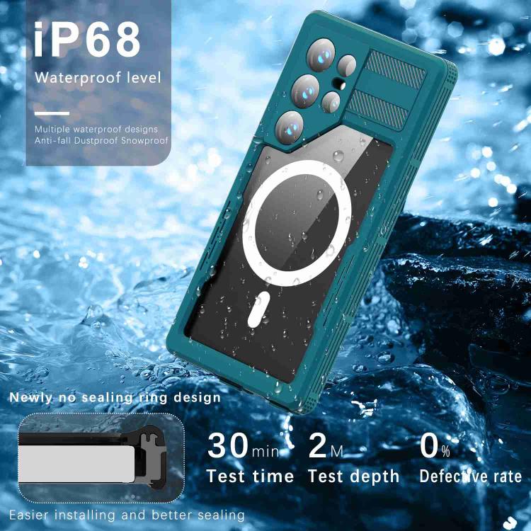 Funda RedPepper para Samsung Galaxy S24 Ultra 5G, resistente al agua IP68, triple protección MagSafe (azul)