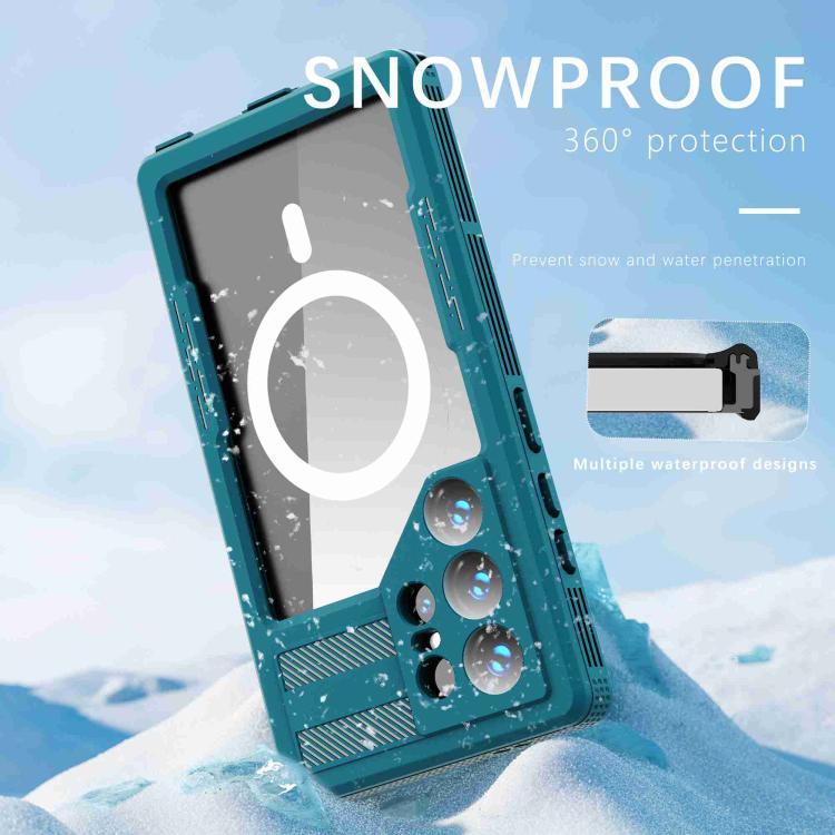 Funda RedPepper para Samsung Galaxy S24 Ultra 5G, resistente al agua IP68, triple protección MagSafe (azul)