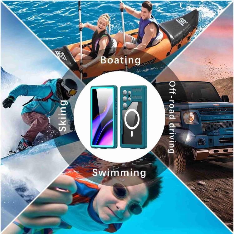 Funda RedPepper para Samsung Galaxy S24 Ultra 5G, resistente al agua IP68, triple protección MagSafe (azul)