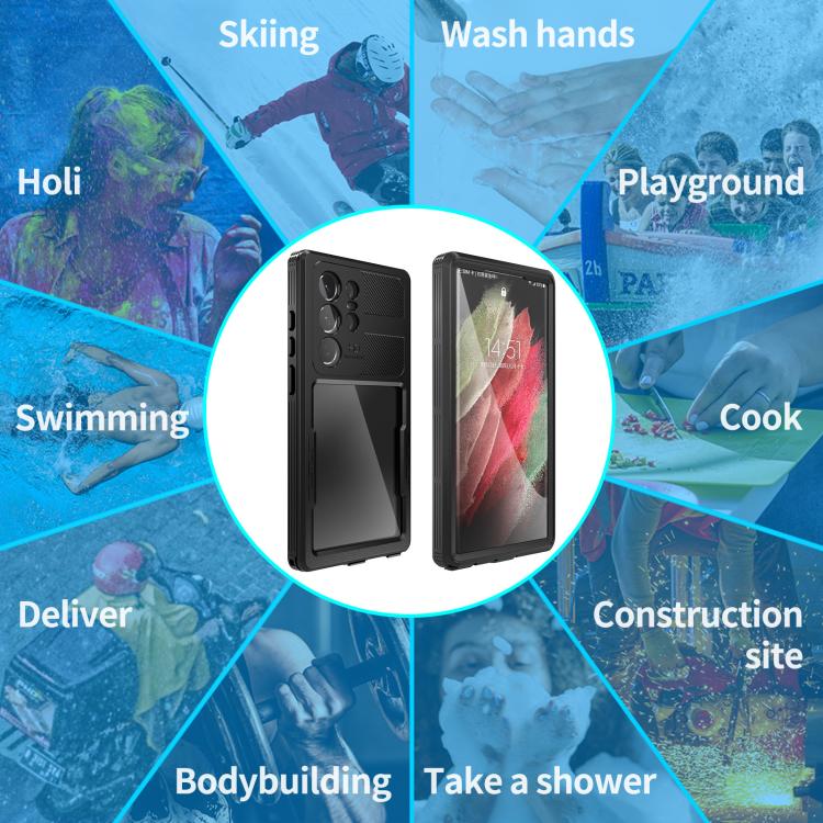 Funda impermeable RedPepper IP68 triple para Samsung Galaxy S23 Ultra 5G (negra)