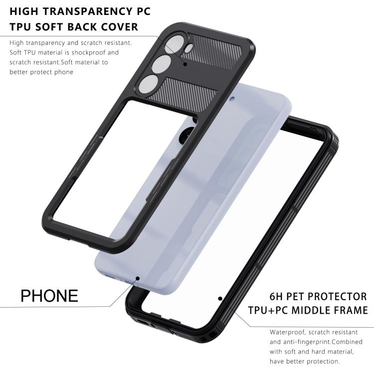 Funda impermeable RedPepper IP68 triple para Samsung Galaxy S23+ 5G (negra)