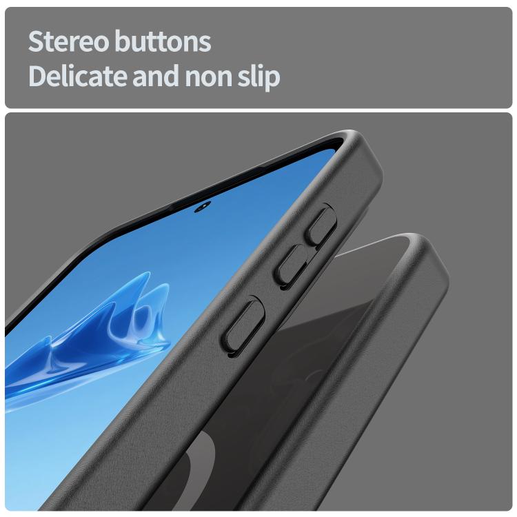 Funda híbrida de TPU translúcida con acabado mate MagSafe para Samsung Galaxy A55 5G (negro)