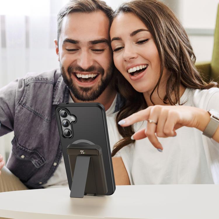 Funda híbrida de TPU translúcida con acabado mate MagSafe para Samsung Galaxy A55 5G (negro)