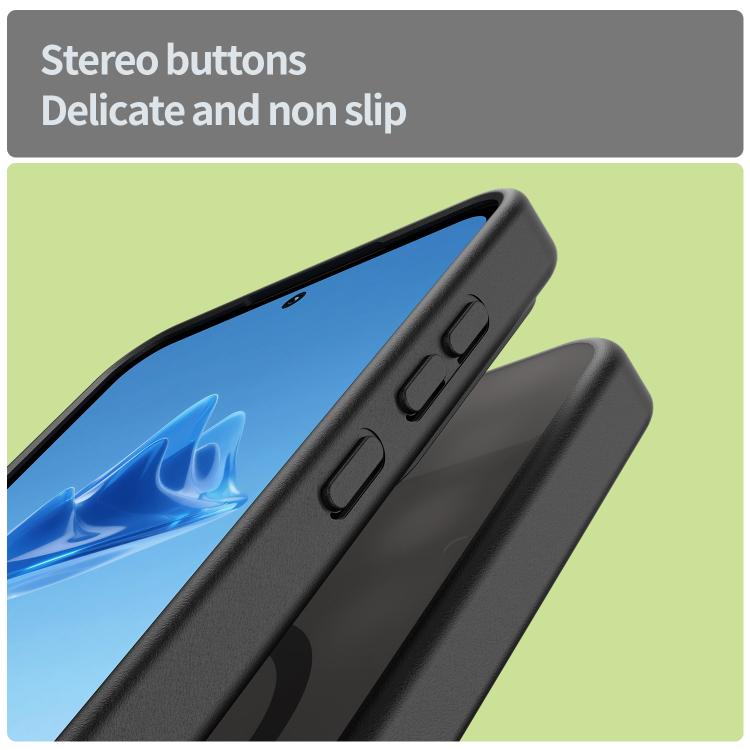 Funda híbrida de TPU translúcida con acabado mate MagSafe para Samsung Galaxy A55 5G (negro translúcido)
