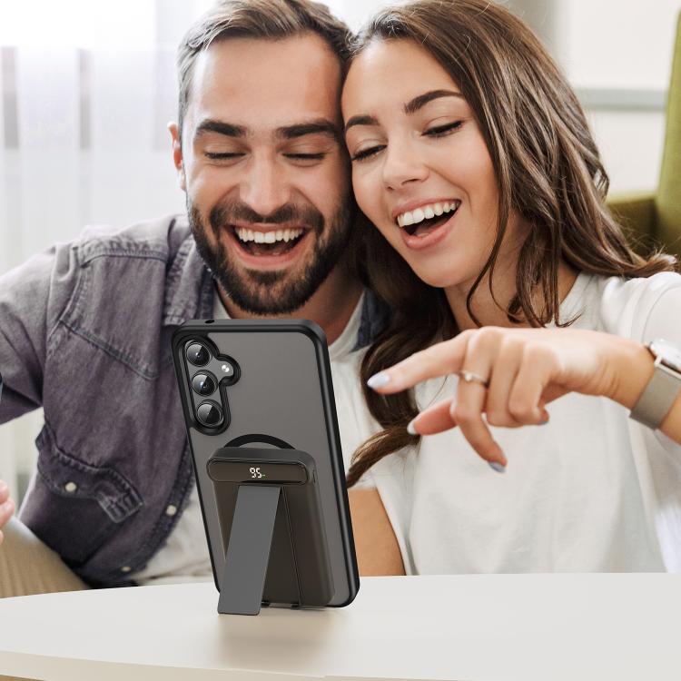 Funda híbrida de TPU translúcida con acabado mate MagSafe para Samsung Galaxy A55 5G (negro translúcido)