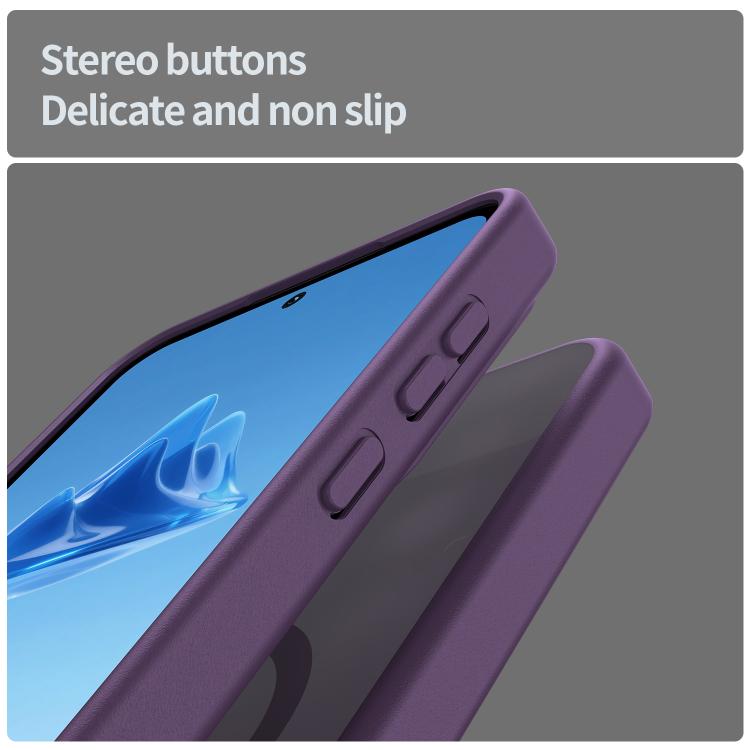 Funda híbrida de TPU translúcida con acabado mate MagSafe para Samsung Galaxy A55 5G (morado cristal)