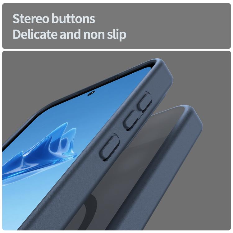 Funda híbrida de TPU translúcida con acabado mate MagSafe para Samsung Galaxy A55 5G (azul cian)