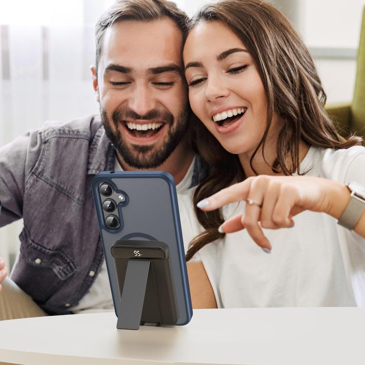 Funda híbrida de TPU translúcida con acabado mate MagSafe para Samsung Galaxy A55 5G (azul cian)