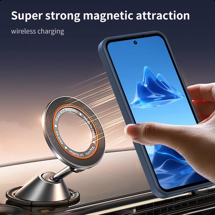 Funda híbrida de TPU translúcida con acabado mate MagSafe para Samsung Galaxy A55 5G (azul cian)