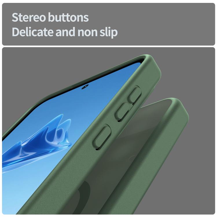 Funda híbrida de TPU translúcida con acabado mate MagSafe para Samsung Galaxy A55 5G (verde oliva)