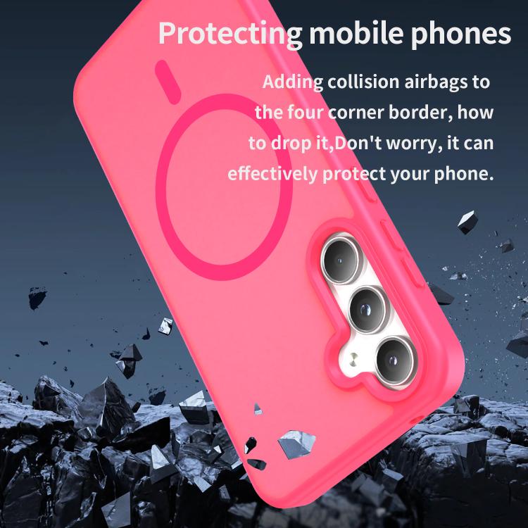 Funda híbrida de TPU translúcida con acabado mate MagSafe para Samsung Galaxy A55 5G (rosa)