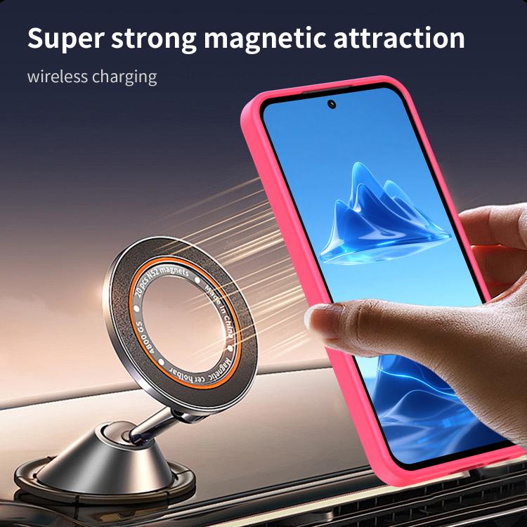 Funda híbrida de TPU translúcida con acabado mate MagSafe para Samsung Galaxy A55 5G (rosa)
