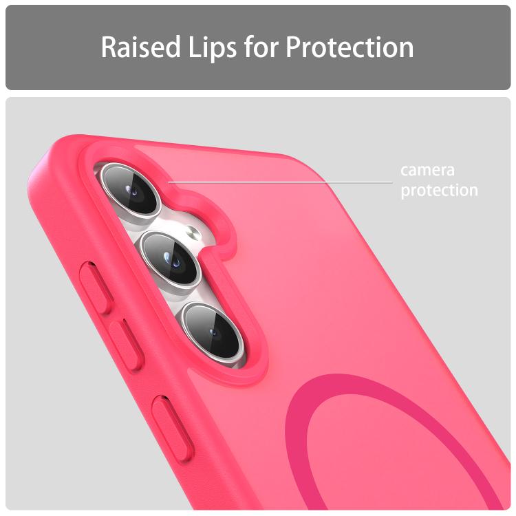 Funda híbrida de TPU translúcida con acabado mate MagSafe para Samsung Galaxy A55 5G (rosa)