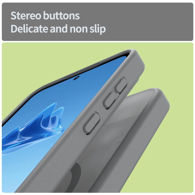 Funda híbrida de TPU translúcida con acabado mate MagSafe para Samsung Galaxy A55 5G (gris plateado)