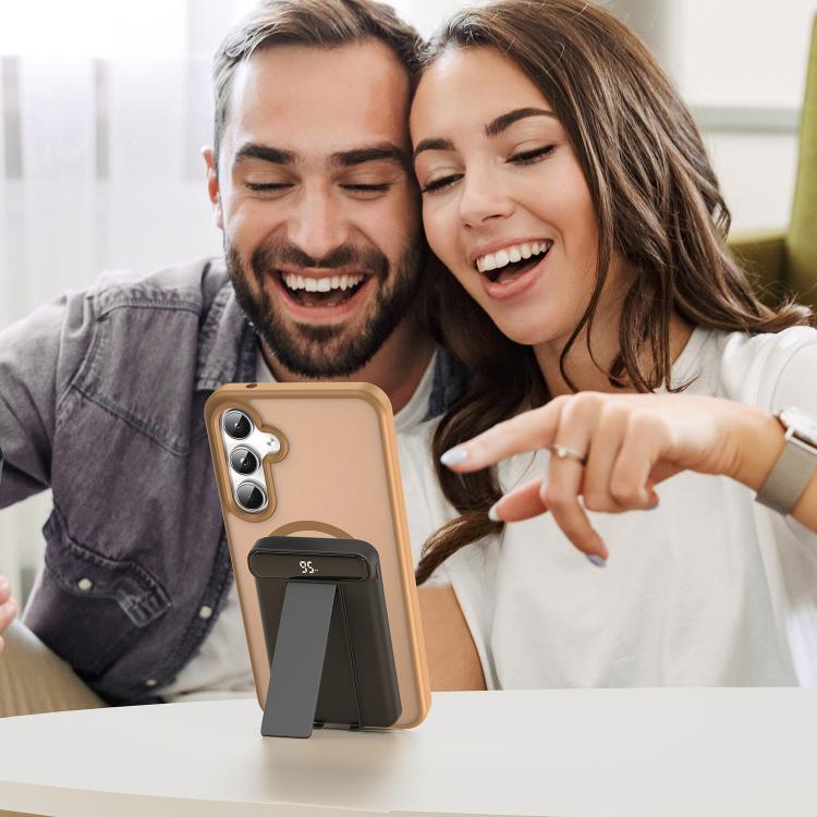 Funda híbrida de PC y TPU translúcida con acabado esmerilado MagSafe para Samsung Galaxy A55 5G (Dorado desierto)
