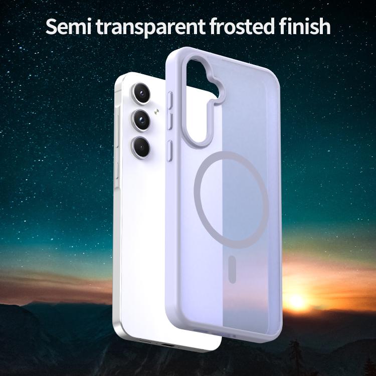 Funda híbrida de TPU translúcida con acabado mate MagSafe para Samsung Galaxy A55 5G (lavanda)